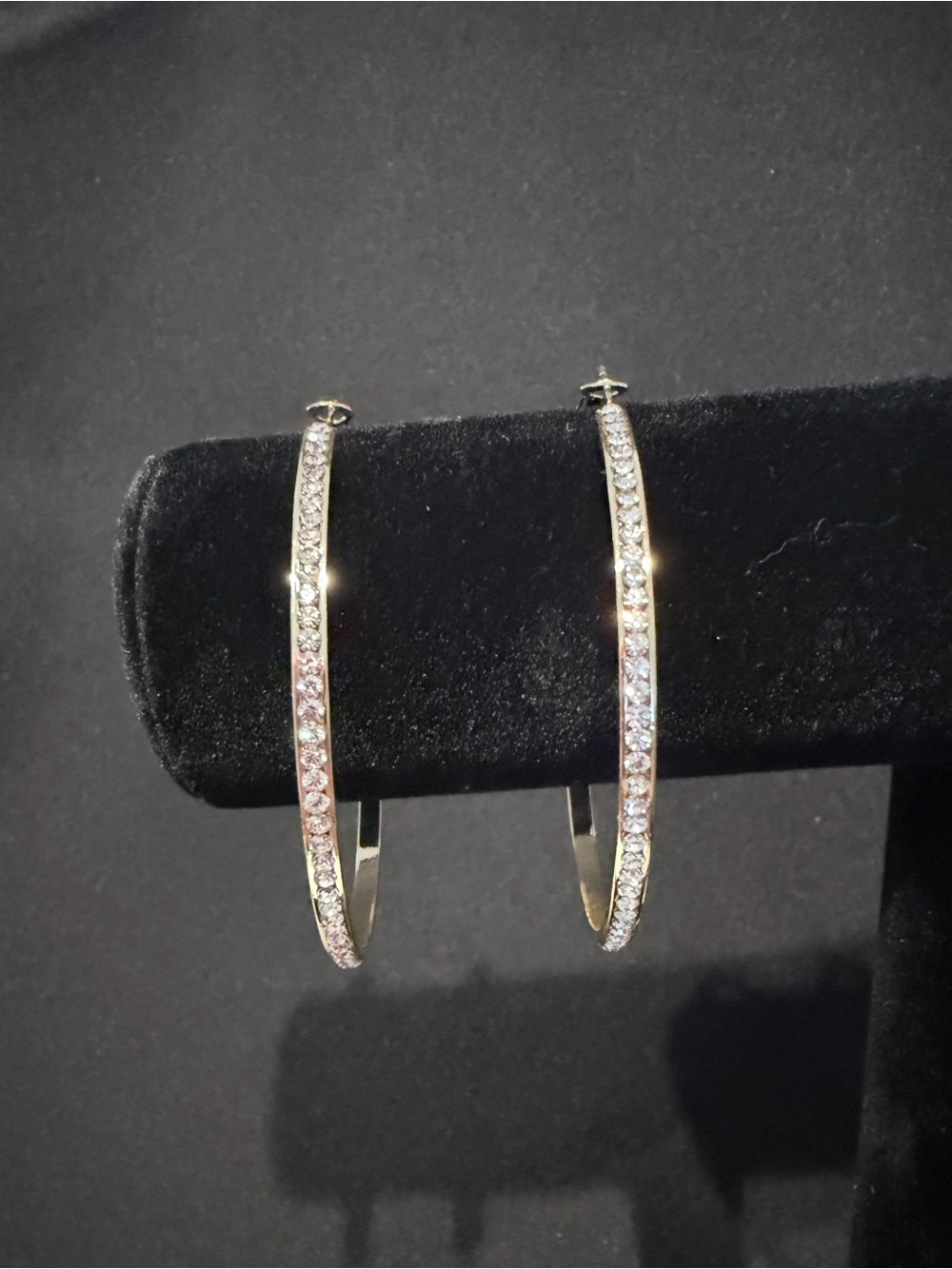 Gold plated Crystal Hoop Earrings - Women's Jewelry